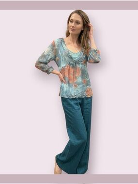 Mark & Spencer Per Una Sheer Silk Floral Top